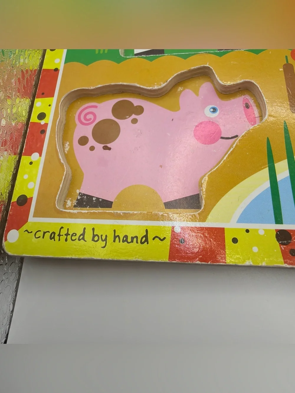 Melissa & Doug Farm Animal Wooden Puzzle - Colorful Barnyard Playset